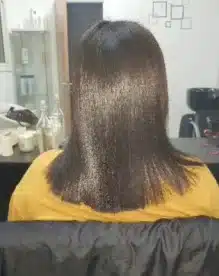 החלקת שיער אחרי טיפול